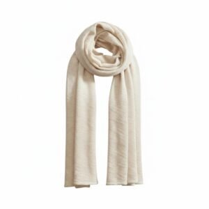 the "aura" refined knit 100% baby alpaca scarf white