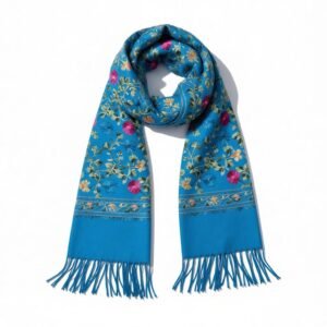 embroidery scarf skyblue